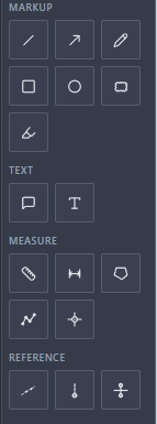 Markup toolbar — revision clouds, leaders, callouts, and shape tools